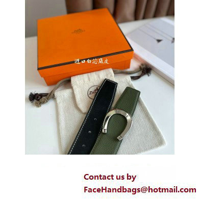 Hermes Luck belt buckle  &  Reversible leather strap 38 mm 08 2023